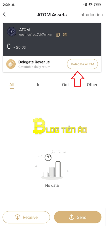 Nhấn chọn Delegate ATOM