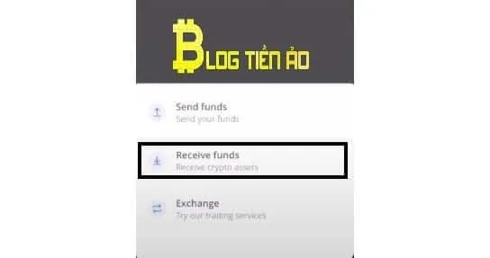 chọn receive funds